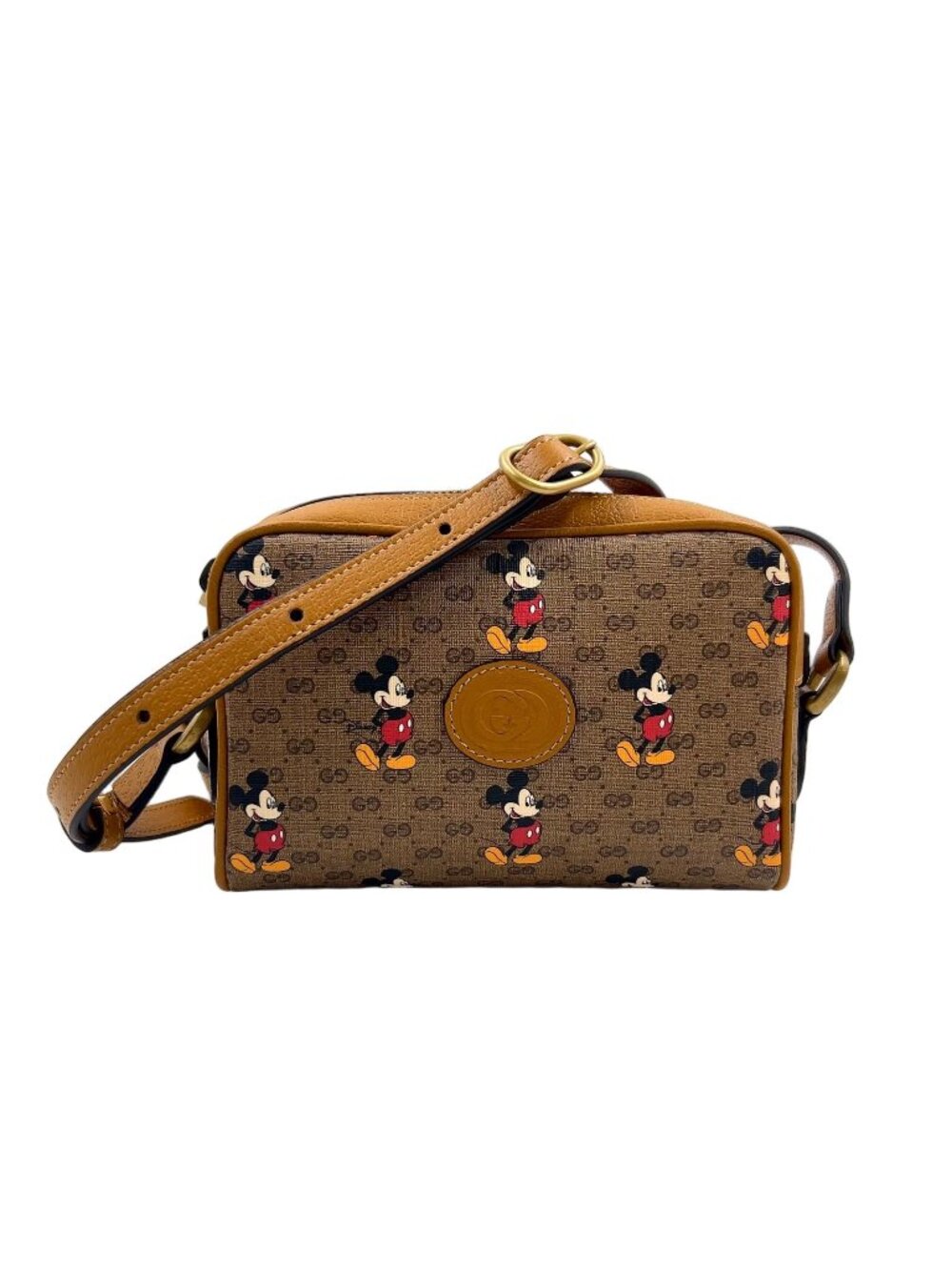 Gucci Disney Micro GG Leather Brown Shoulder Bag Gold